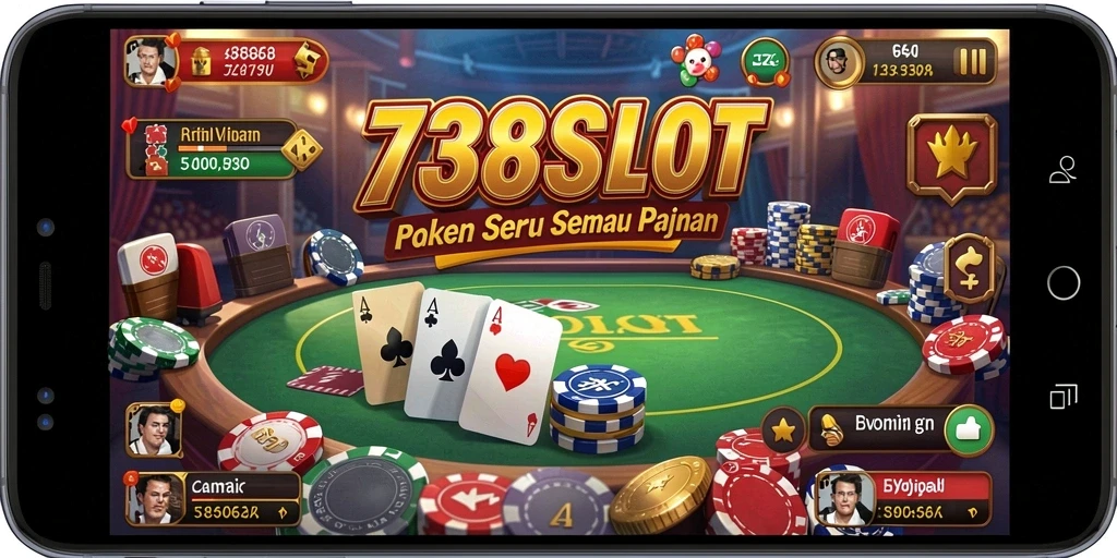 Tampilan gameplay Poker yang menegangkan di 738SLOT.