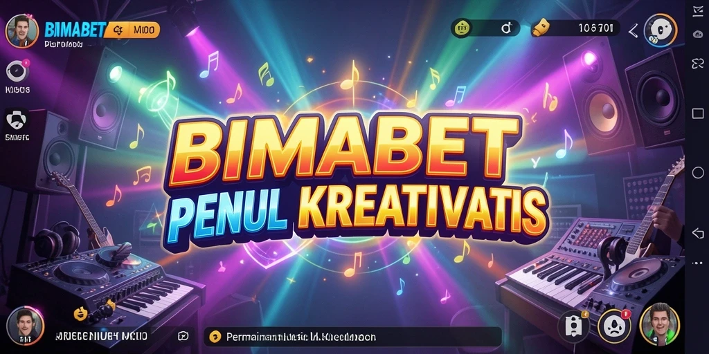 Screenshot gameplay BIMABET menampilkan pemain yang bersenang-senang dengan lagu.