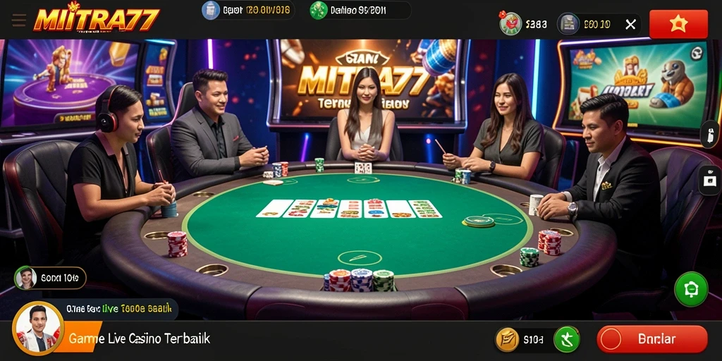 Tampilan menarik dari gameplay Live Casino di MITRA77.