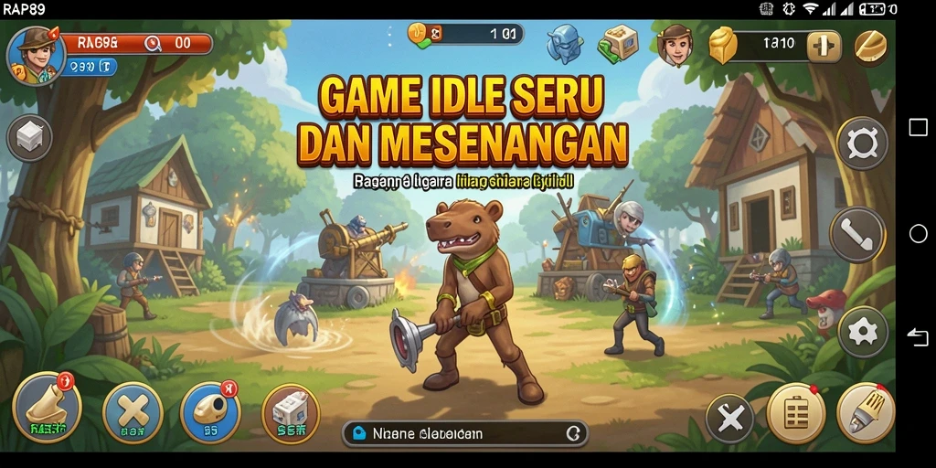 Visual gameplay RAP89 yang menarik dalam genre Idle.