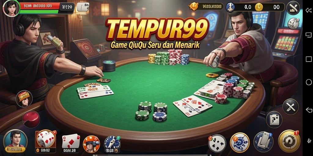Screenshot gameplay TEMPUR99 yang menunjukkan aksi QiuQiu yang seru.
