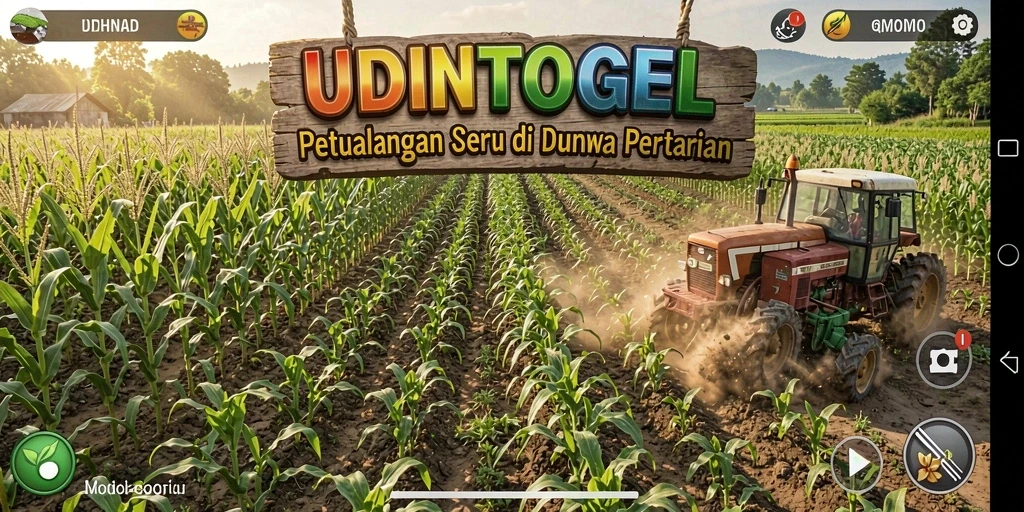 Tampilan menarik dari gameplay bertani di UDINTOGEL.